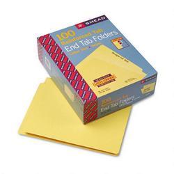 Smead Manufacturing Co. End Tab Folders, Double Ply Straight Cut Tab, Letter Size, Yellow, 100/Box (SMD25910)