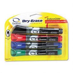 Quartet Manufacturing. Co. Enduraglide™ Dry Erase Marker, Bullet Tip, Four Color Set