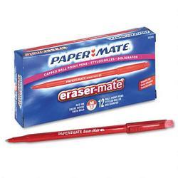 Papermate/Sanford Ink Company Eraser Mate® Ballpoint Pen, Erasable, Medium Point, Red Ink
