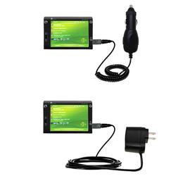 Gomadic Essential Kit for the HTC Advantage - includes Car and Wall Charger with Rapid Charge Technology -