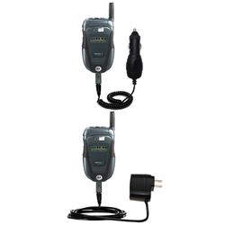 Gomadic Essential Kit for the Motorola IC602 - includes Car and Wall Charger with Rapid Charge Technology -