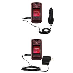Gomadic Essential Kit for the Motorola MOTORAZR2 V9 - includes Car and Wall Charger with Rapid Charge Techno