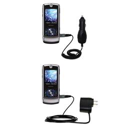 Gomadic Essential Kit for the Motorola ROKR Z6C - includes Car and Wall Charger with Rapid Charge Technology