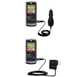 Gomadic Essential Kit for the Motorola ROKR Z6TV - includes Car and Wall Charger with Rapid Charge Technolog