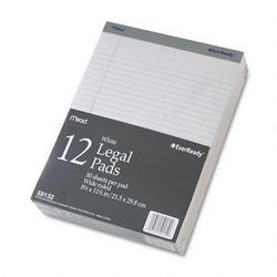 Mead Products EverReady® Pads, Wide Ruled, 8 1/2 x 11 3/4, White, 50 Sheets/Pad, 12/Pack