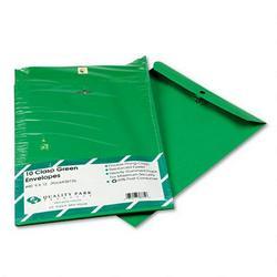Quality Park Fashion Color Clasp Envelopes, Green, 9 x 12, 10/Pack