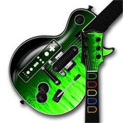 WraptorSkinz Fire Green Flames Skin by TM fits Nintendo Wii Guitar Hero III (3) Les Paul Controller