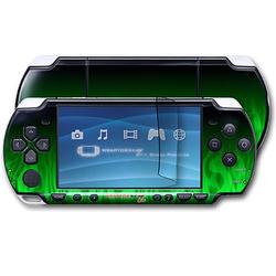 WraptorSkinz Fire Green Skin and Screen Protector Kit fits Sony PSP Slim