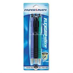 Papermate/Sanford Ink Company FlexGrip Ultra™ Retractable Ball Pens, 1.0mm, Black Ink, 3/Pack