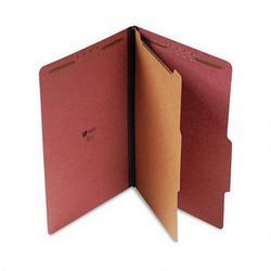 Universal Office Products Four Section Pressboard Classification Folder, Legal Size, Red