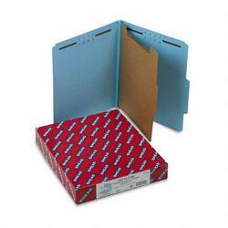 Smead Manufacturing Co. Four Section Pressboard Classification Folders, Letter, Blue, 10/Box