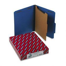 Smead Manufacturing Co. Four Section Pressboard Classification Folders, Letter, Dark Blue, 10/Box