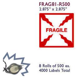 Bastens Fragile labels red/white for packaging