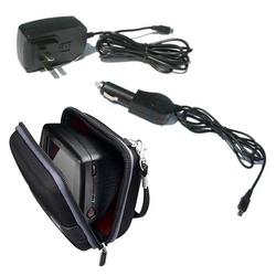 Accessory Power GPS COMBO-Car & Wall Charger + Hard Shell Case for Garmin & TomTom 3.5 Rounded Back Navigator Unit