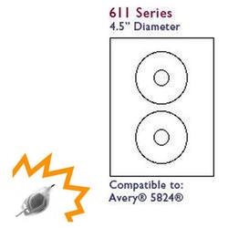 Bastens Gloss White Standard CD / DVD Avery 5824 compatible Label Sheet Laser Printable (Ace 61130-C)