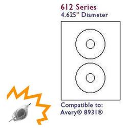 Bastens Gloss White Standard CD / DVD Avery 8931 compatible Label Sheet Laser Printable (Ace 61230-C)