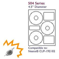 Bastens Gloss White Standard CD / DVD Neato CLP-192102 compatible Label Sheet Laser Printable (Ace 50430-C)