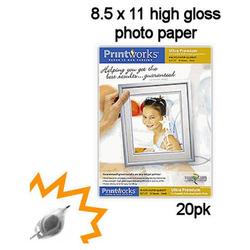Bastens Gloss white Printworks Ultra Premium heavy photo paFper 8-1/2x11 inch inkjet printable
