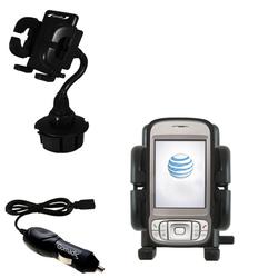 Gomadic HTC 3G UMTS PDA Phone Auto Cup Holder with Car Charger - Uses TipExchange