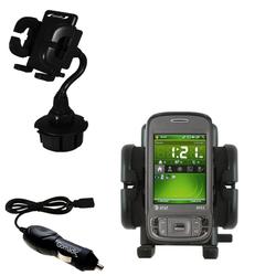 Gomadic HTC 8925 Auto Cup Holder with Car Charger - Uses TipExchange