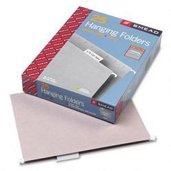 Smead Manufacturing Co. Hanging Folders, Recycled, Letter Size, Gray, 1/5 Cut Clear Tabs, 25/Box