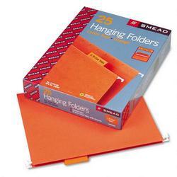Smead Manufacturing Co. Hanging Folders, Recycled, Letter Size, Orange, Color Matched 1/5 Tabs, 25/Box