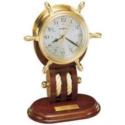 Howard Miller Britannia Wheel Clock Brass & Mahogany