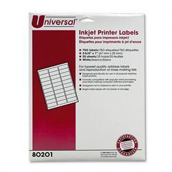 Universal Office Products Ink Jet Printer Labels, 2 5/8 x 1 Label Size, White, 750/Pack