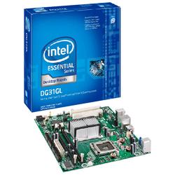 INTEL Intel Essential DG31GL Desktop Board - Intel G31 Express - Socket T - 1333MHz, 1066MHz, 800MHz FSB - 4GB - DDR2 SDRAM - DDR2-800/PC2-6400, DDR2-667/PC2-5300 - (BLKDG31GLPAK10)
