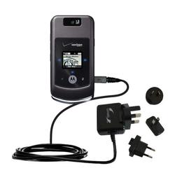 Gomadic International Wall / AC Charger for the Motorola W755 - Brand w/ TipExchange Technology
