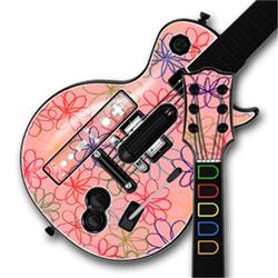 WraptorSkinz Kearas Flowers on Pink Skin by TM fits Nintendo Wii Guitar Hero III (3) Les Paul Contro