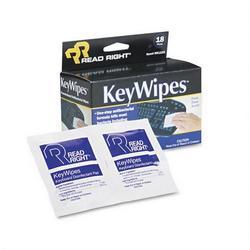 Read Right/Advantus Corporation KeyWipes™ Keyboard & Hand Cleaners, 18 Wipes per Box