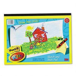 3M Kids Sketch & Stick Landscape Self Stick Paper Easel Pad, 12 x 9, 25 Sheets/Pad