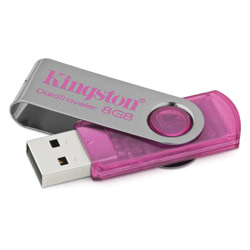 KINGSTON TECHNOLOGY FLASH Kingston 8GB Flash Memory DataTraveler 101 with Secure Traveler (Pink)