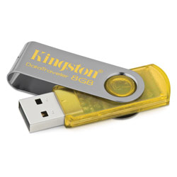 KINGSTON TECHNOLOGY FLASH Kingston 8GB Flash Memory DataTraveler 101 with Secure Traveler (Yellow)