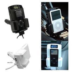 Cables4PC LCD 5-IN-1 IPOD CAR FM TRANSMITTER+HOLDER+CHARGER+USB
