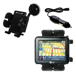 Gomadic LG LN845 Auto Windshield Holder with Car Charger - Uses TipExchange