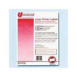 Universal Office Products Laser Printer Permanent Labels, 1/2 x 1 3/4 Size, White, 25 Sheets, 2000/Pack