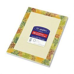 Geographics Leaf Print Design Letterhead Paper, 8 1/2 x 11, 24 lb. Bond, 100 Sheets/Pack