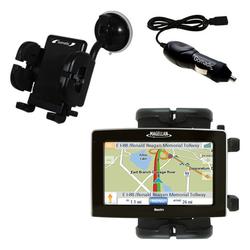 Gomadic Magellan Maestro 4200 Auto Windshield Holder with Car Charger - Uses TipExchange