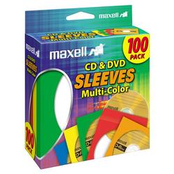 Maxell Multi-Color CD & DVD Sleeve - Plastic - Assorted