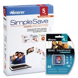 Memorex SimpleSave Photo & Back-Up Discs w/ 4GB SDHC TravelCard
