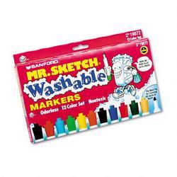 Faber Castell/Sanford Ink Company Mr. Sketch® Cone Tip Washable Watercolor Markers, 12 Color Set