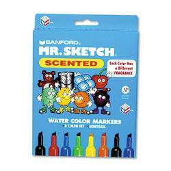 Faber Castell/Sanford Ink Company Mr. Sketch® Scented Watercolor Markers, 7mm x 4mm Chisel Tip, 8 Color Set