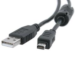 Eforcity Olympus CB-USB5 / USB6 Compatible USB Data Cable w/ Ferrite, Black