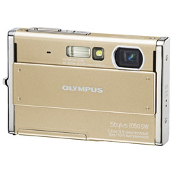 Olympus Stylus 1050 SW 10 Megapixel Digital Camera w/ 3x optical zoom, 2.7 LCD, Waterproof, Shockproof & Freezeproof, Tap Control, & Face Detection - Champagne