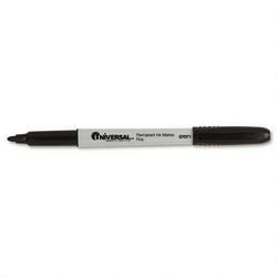 Universal Office Products Pen Style Permanent Marker, Fine Point, Black Ink, Dozen