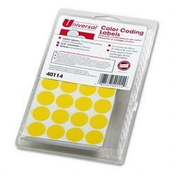 Universal Office Products Permanent Round Self Adhesive Labels, 3/4 Dia. Yellow, 1008/Pack
