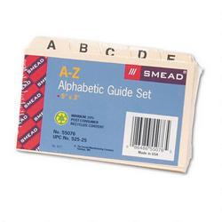 Smead Manufacturing Co. Plain Self Tab A Z Manila Card Guides, 3 x 5, 1/5 Tab Cut, 25/Set
