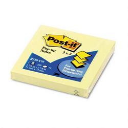 3M Post it® 3 x 3 Pop Up Note Pad Refill, Canary Yellow, 100 Sheets/Pad